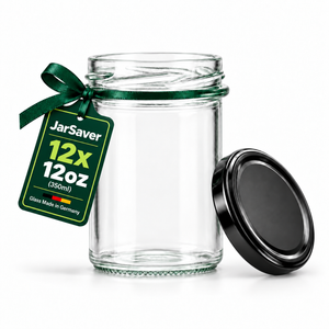 JarSaver 12oz // 350ml Mason Jars with TO82 Lids – Made in Germany