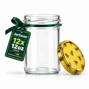 JarSaver 12oz // 350ml Mason Jars with TO82 Lids – Made in Germany