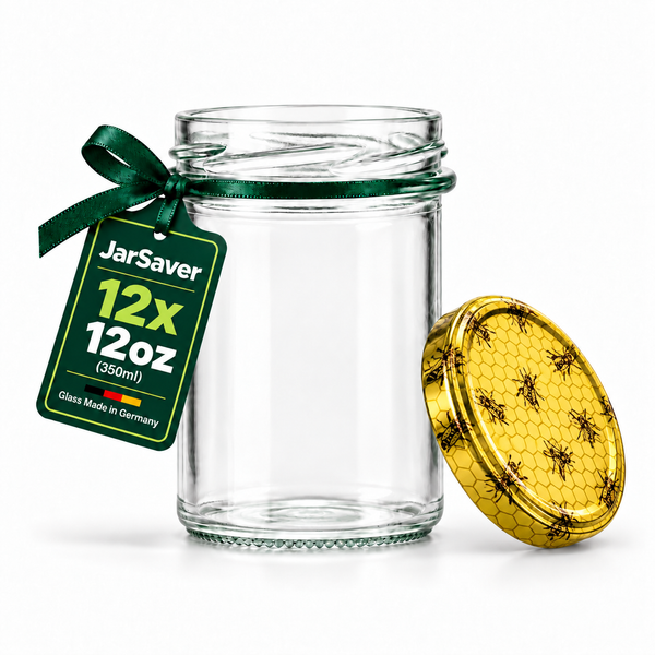 JarSaver 12oz // 350ml Mason Jars with TO82 Lids – Made in Germany