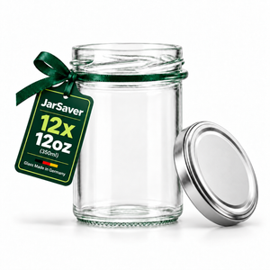 JarSaver 12oz // 350ml Mason Jars with TO82 Lids – Made in Germany