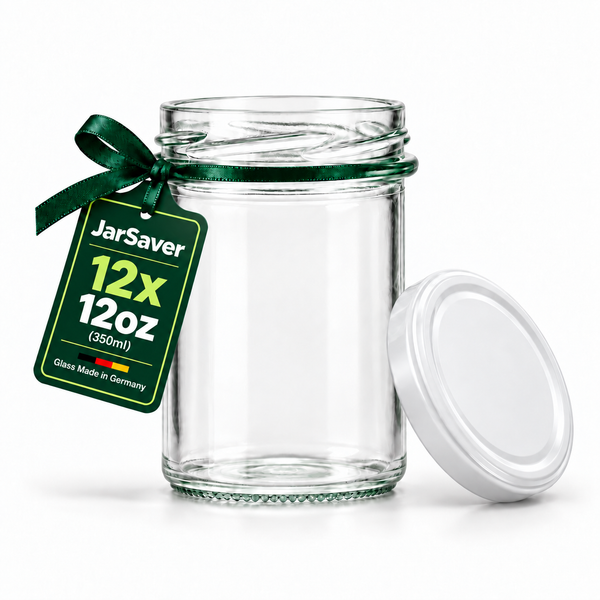 JarSaver 12oz // 350ml Mason Jars with TO82 Lids – Made in Germany