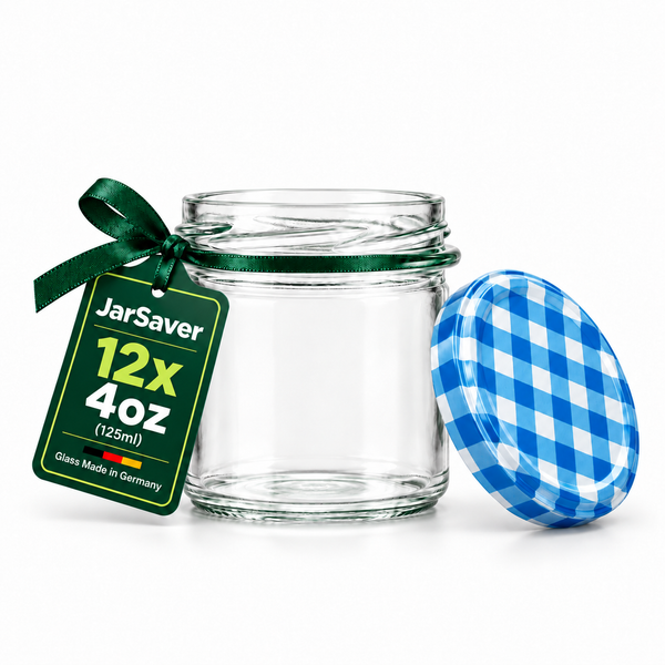 JarSaver 4oz // 125ml Mason Jars with TO66 Lids – Made in Germany