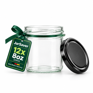 JarSaver 8oz // 235ml Mason Jars with TO82 Lids – Made in Germany