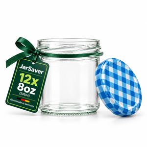 JarSaver 8oz // 235ml Mason Jars with TO82 Lids – Made in Germany