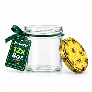 JarSaver 8oz // 235ml Mason Jars with TO82 Lids – Made in Germany