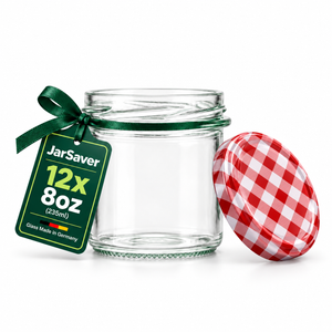 JarSaver 8oz // 235ml Mason Jars with TO82 Lids – Made in Germany
